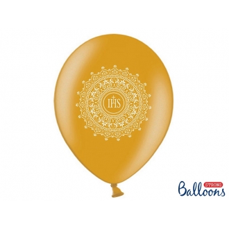 Balony 30cm, IHS, Metallic Gold, 6szt.