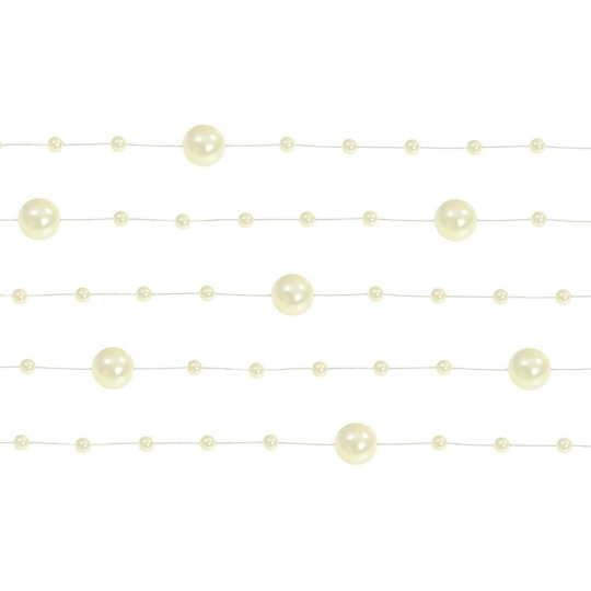Girlandy perłowe, kremowy, 1,3m, 1op.