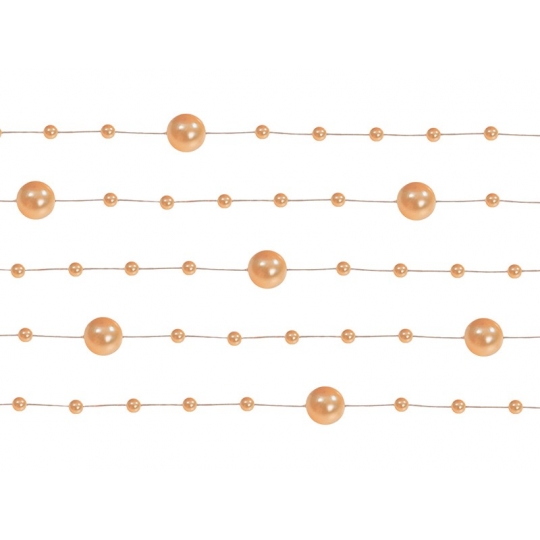 Girlandy perłowe, pomarańcz, 1,3m, 1op.