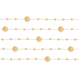 Girlandy perłowe, pastelowe złoto, 1,3m, 1op.