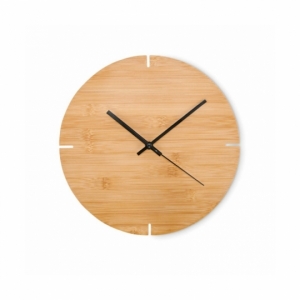 ESFERE - Bambusowy zegar ścienny z logo