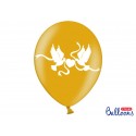 Balony 30cm, Gołąbki, Metallic Gold, 50szt.