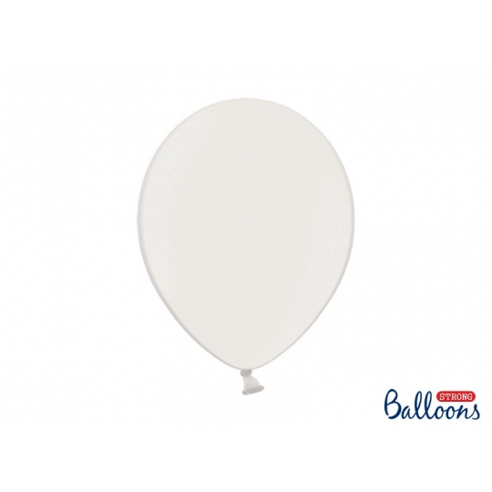 Balony Strong 30cm, Metallic Pure White, 100szt.