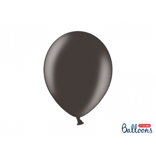 Balony Strong 30cm, Metallic Black, 100szt.