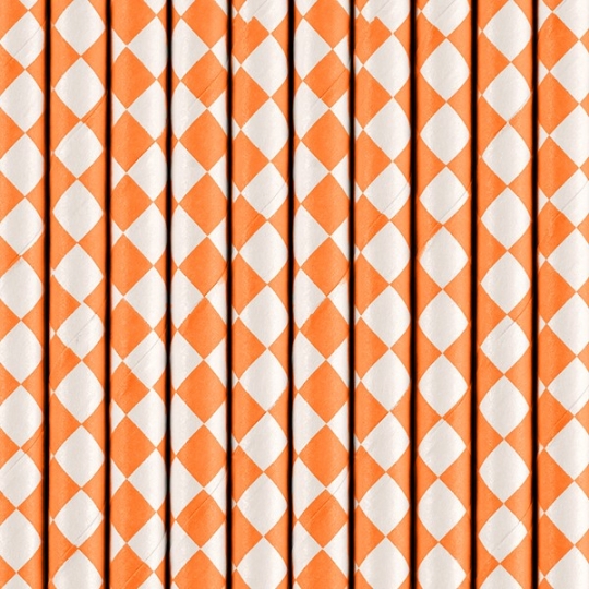 Słomki papierowe, j. pomarańcz, 19,5cm, 1op.