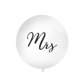 Balon 1 m, Mrs, nadruk, biały, 1szt.