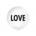 Balon 1 m, Love, nadruk, biały, 1szt.