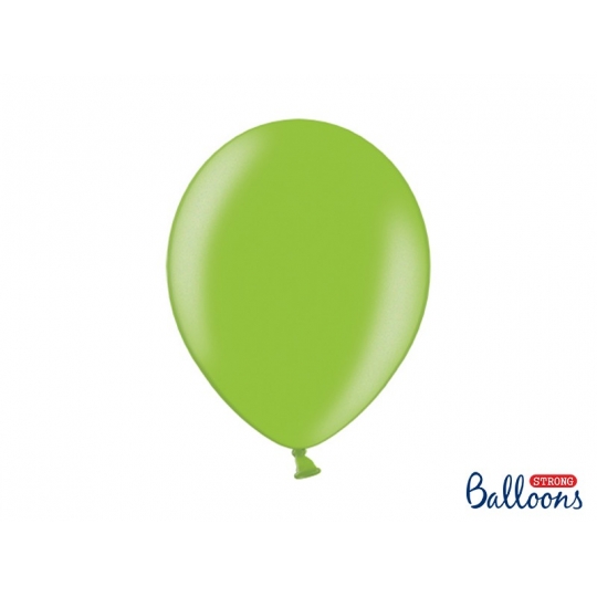Balony Strong 30cm, Metallic Bright Green, 10szt.