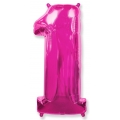 Balon foliowy FX - "Number 1" różowy 85 cm