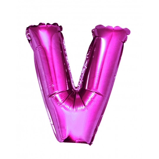 Balon foliowy "Litera V", różowa, 35 cm