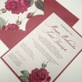 Zaproszenie Ślubne w Kolorze Ecru z Kwiatami i Wycięciem Laserowym F5537