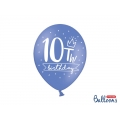 Balony 30cm, 10th! birthday, mix, 6szt.