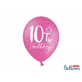 Balony 30cm, 10th! birthday, mix, 6szt.