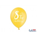 Balony 30cm, 8th! birthday, mix, 6szt.