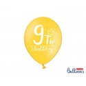 Balony 30cm, 9th! birthday, mix, 6szt.