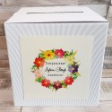 Pudełko na koperty i prezenty weselne z Motywem Kolorowych Kwiatów WP05