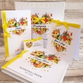 Pudełko na koperty i prezenty z Motywem Wiosennego Serca i Żółtą Tasiemką WP17