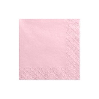 Serwetki, jasno różowe, 33x33cm, 1op.