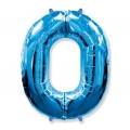 Balon foliowy FX - "Number 0" niebieski, 85 cm