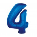 Balon foliowy "Cyfra 4", niebieska, 85 cm