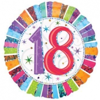 Balon foliowy 18" - "Birthday 18th"