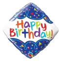 Balon foliowy 18" QL SQR "Happy Birthday Scribble Confetti"