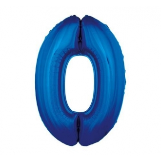 Balon foliowy "Cyfra 0", niebieska, 85 cm