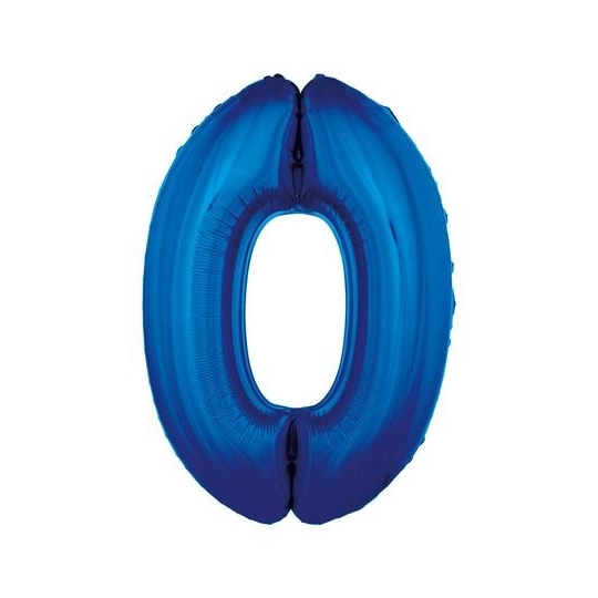 	 Balon foliowy "Cyfra 0", niebieska, 85 cm