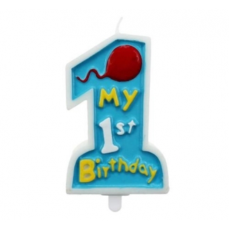  Świeczka "My 1st Birthday", niebieska