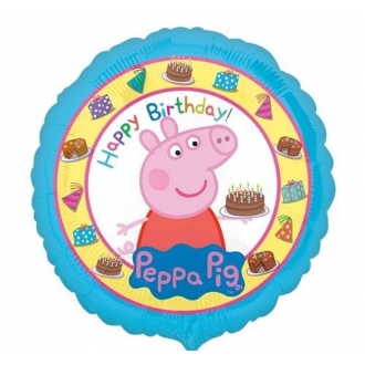  Balon foliowy 18'' CIR - "Peppa Pig Happy Birthday"