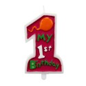 Świeczka "My 1st Birthday", różowa