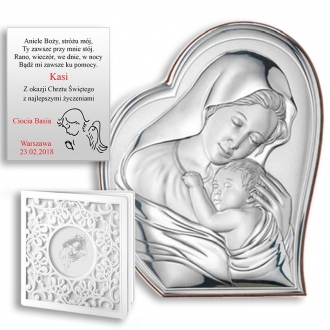 Obrazek Srebrny z Maryją Tulącą Dzieciątko Jezus WVL81051
