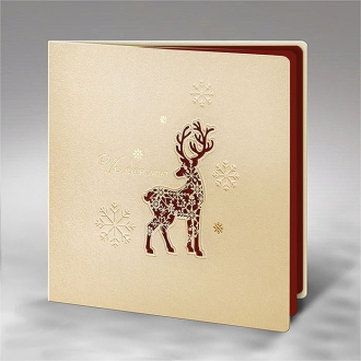 Kartka Świąteczna Sylwetka Renifera ze Śnieżkami FS595p-n