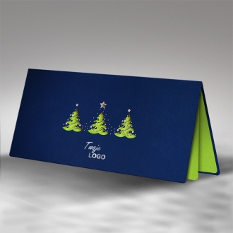 Kartka Świąteczna z Trzema Fantazyjnie Wyciętymi Choinkami FS464ng