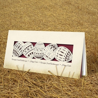 Kartka Świąteczna Eco Design z Motywem Jajek Wyciętych Laserowo W347