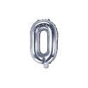 Balon foliowy Litera "O", 35cm, srebrny