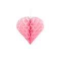 Serce bibułowe, jasny różowy, 20cm