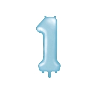 Balon foliowy Cyfra "1", 86cm, jasny niebieski