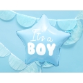 Balon foliowy Gwiazdka - It's a boy, 48cm, jasny niebieski