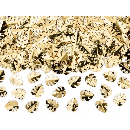 Konfetti metalizowane Liście, złoty, 15g