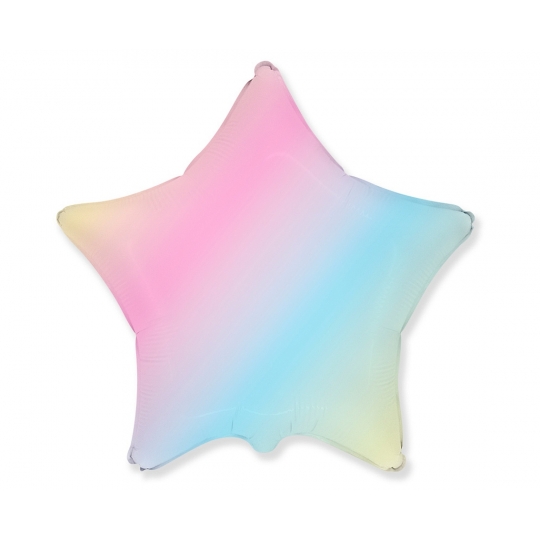 Balon foliowy 18 cali FX - Gwiazda (pastel tęczowy)