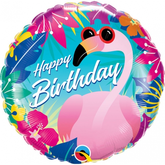 Balon foliowy 18 cali QL HRT Happy Birthday - Flaming
