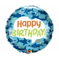 Balon foliowy 18 cali QL RND Birthday Fun Sharks