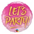 Balon foliowy 18" QL CIR - "LET'S PARTY!"
