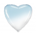 Balon foliowy 18 cali FX - Serce (gradient biało-błękitny)