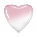 Balon foliowy 18 cali FX - Serce (gradient biało-różowy)