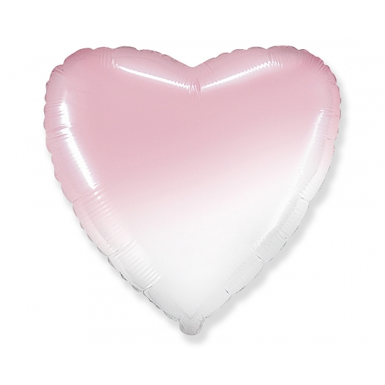 Balon foliowy 18 cali FX - Serce (gradient biało-różowy)