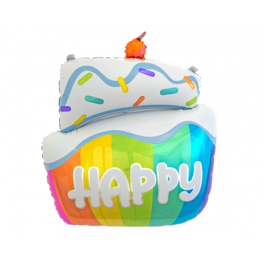 Balon foliowy Tort HAPPY, 60 cm