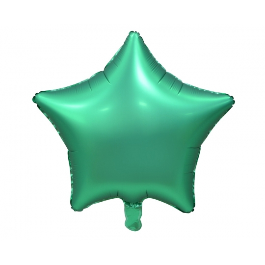 Balon foliowy "Gwiazda", matowa, zielona, 19"