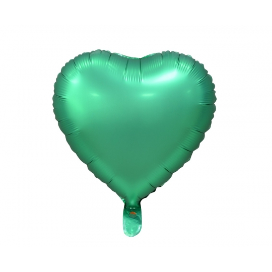 Balon foliowy "Serce", matowe, zielone, 18"